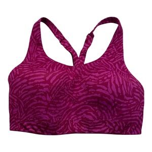 Athleta Advance Sports Bra Womens 34D‎ Pink Animal Print High Support Racerback